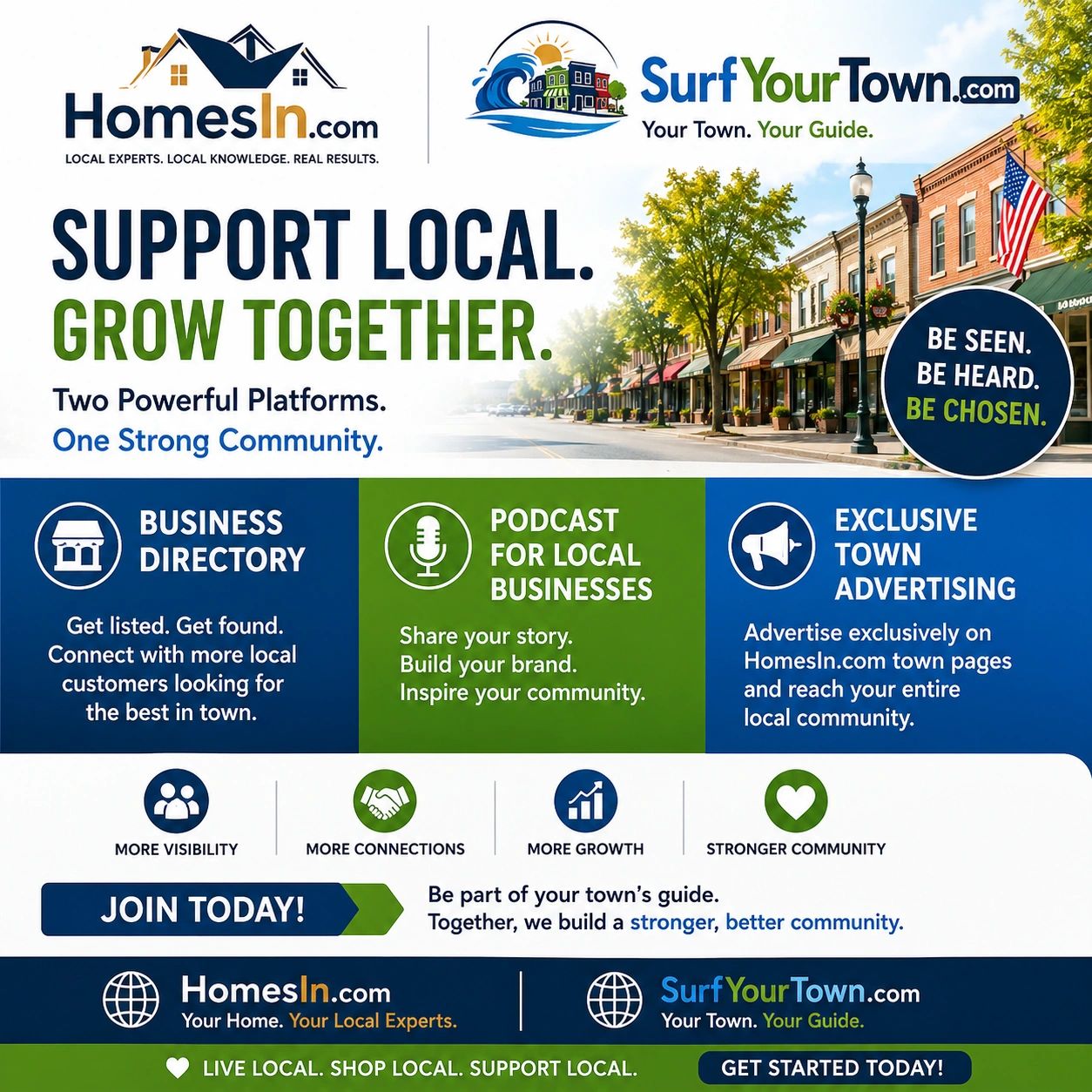 Support Local. Grow Together. Two Powerful Platforms.